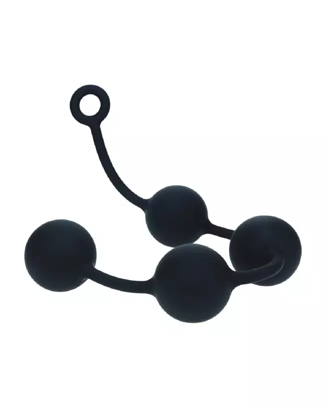 Balles Anales XXL en Silicone Noir de Levelz by Shots pour stimulation intense-3