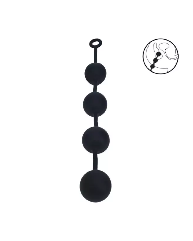 Balles Anales XXL en Silicone Noir de Levelz by Shots pour stimulation intense-6