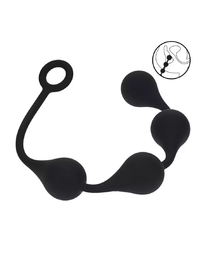 Image des Boules Anales Waterdrop en Silicone Noir 40mm de Levelz by Shots-6
