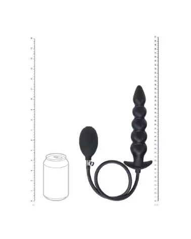 Image du Plug Anal Gonflable à Perles en Silicone Noir de Levelz by Shots-5
