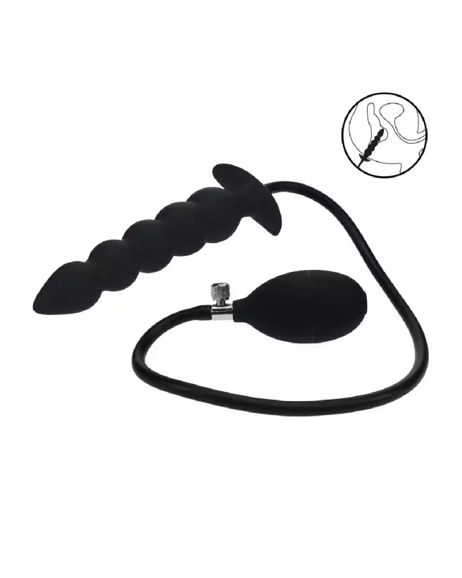 Image du Plug Anal Gonflable à Perles en Silicone Noir de Levelz by Shots-7