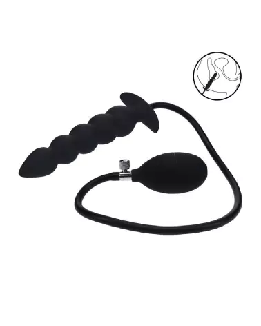 Image du Plug Anal Gonflable à Perles en Silicone Noir de Levelz by Shots-7