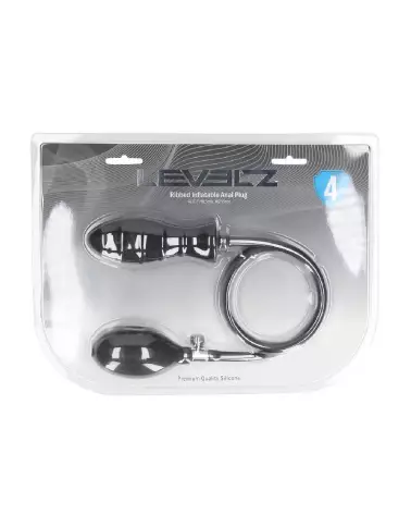 Image du Plug Anal Gonflable en Silicone Noir Strié de Levelz by Shots-1