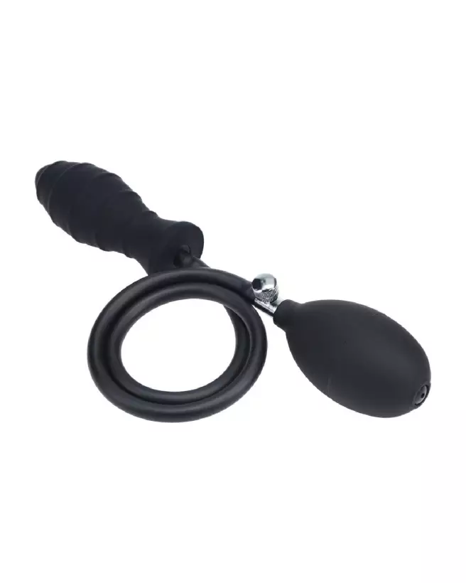 Image du Plug Anal Gonflable en Silicone Noir Strié de Levelz by Shots-4