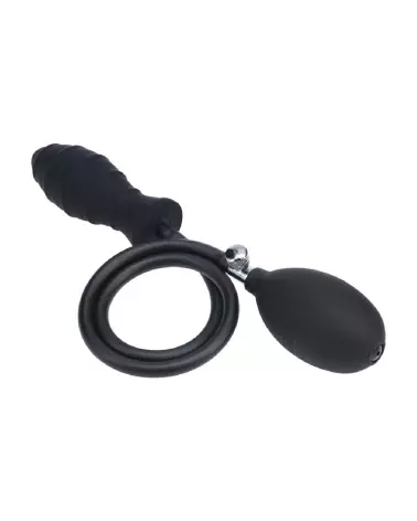 Image du Plug Anal Gonflable en Silicone Noir Strié de Levelz by Shots-4