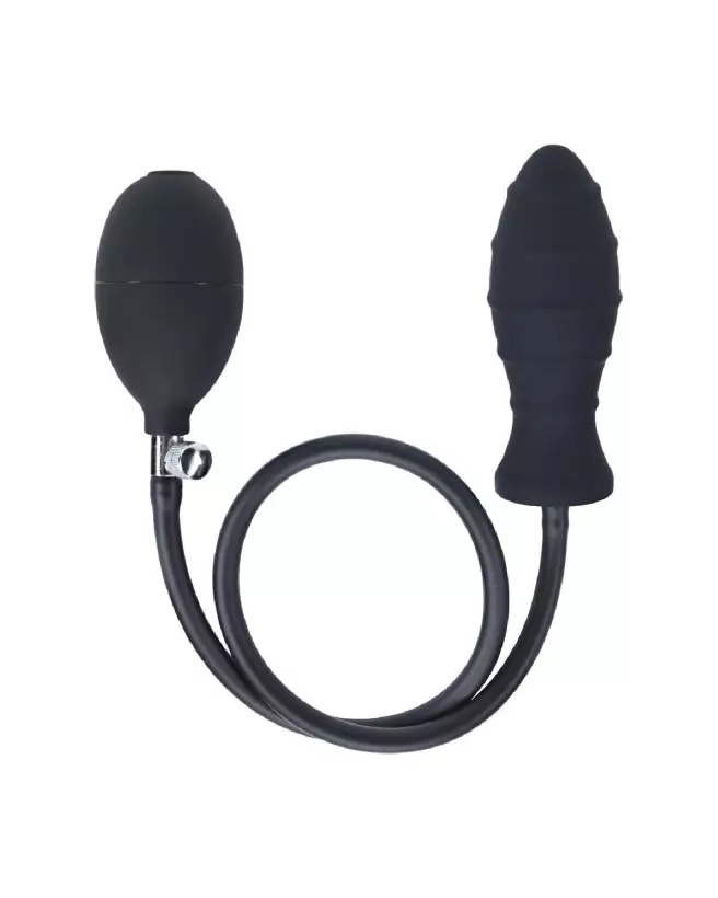 Image du Plug Anal Gonflable en Silicone Noir Strié de Levelz by Shots-5