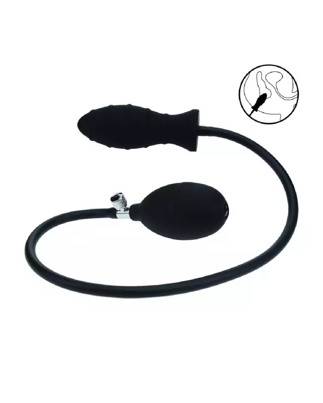 Image du Plug Anal Gonflable en Silicone Noir Strié de Levelz by Shots-7