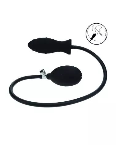 Image du Plug Anal Gonflable en Silicone Noir Strié de Levelz by Shots-7