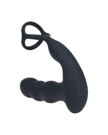 Stimulateur prostatique Levelz noir avec anneau vibrant et tête rotative-4