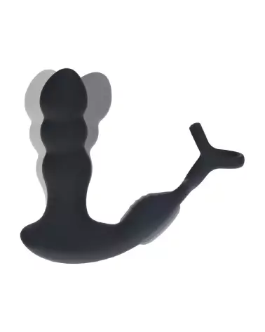 Stimulateur prostatique Levelz noir avec anneau vibrant et tête rotative-5