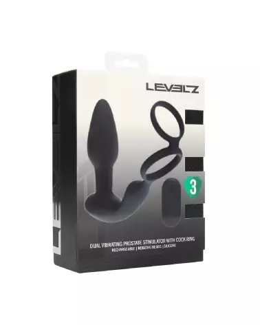 Stimulateur Prostate Levelz avec Anneau Pénien et Perles Rotatives-1