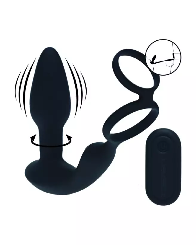 Stimulateur Prostate Levelz avec Anneau Pénien et Perles Rotatives-7