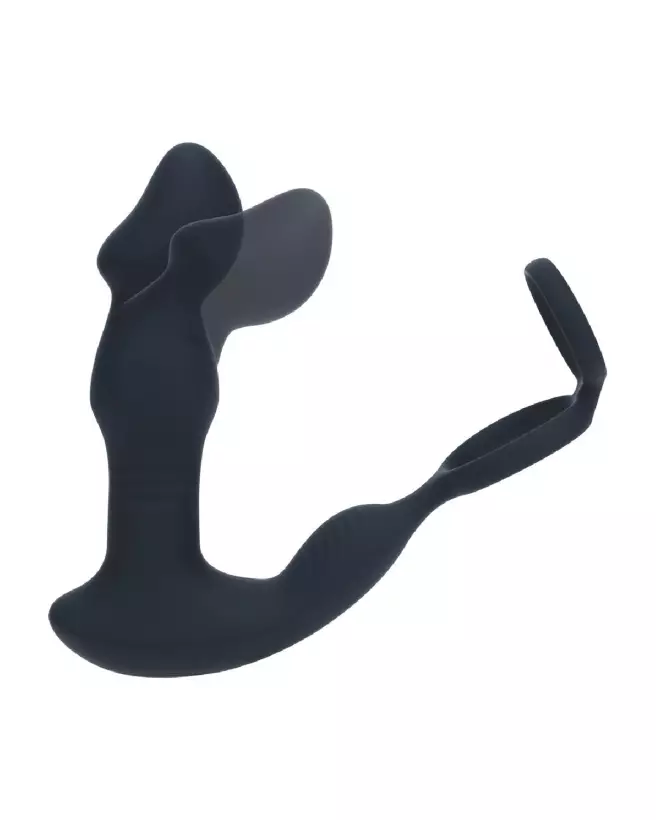 Stimulateur prostatique vibrant noir Levelz avec télécommande et anneau pénien-3