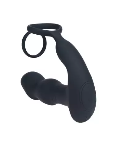 Stimulateur prostatique vibrant noir Levelz avec télécommande et anneau pénien-4