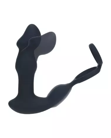 Stimulateur prostatique vibrant noir Levelz avec télécommande et anneau pénien-5