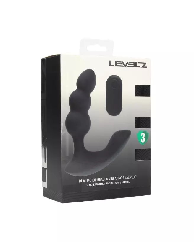 Image du Stimulateur Prostatique Vibrant Dual Motor en Silicone Liquide Noir Levelz by Shots-1