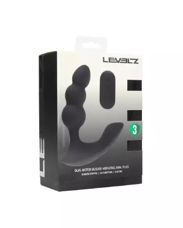 Image du Stimulateur Prostatique Vibrant Dual Motor en Silicone Liquide Noir Levelz by Shots-1