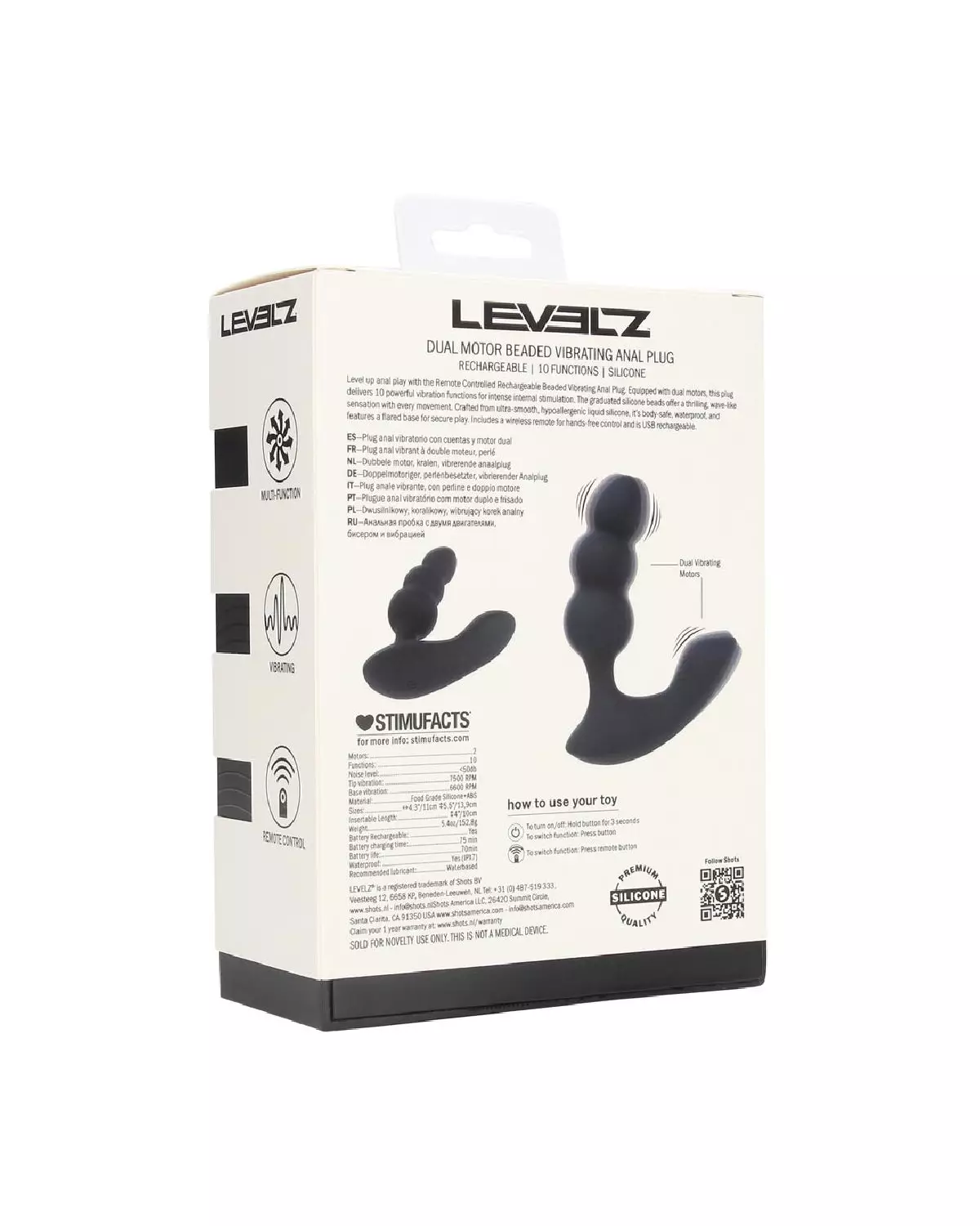 Stimulateur Prostatique Vibrant Dual Motor Levelz - Noir