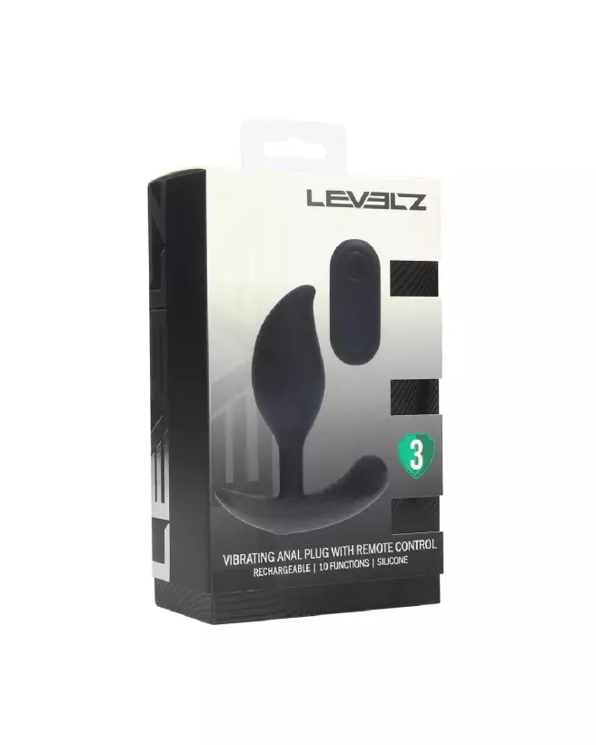 Plug anal vibrant Levelz by Shots en silicone liquide noir avec télécommande-1