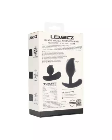 Plug anal vibrant Levelz by Shots en silicone liquide noir avec télécommande-2