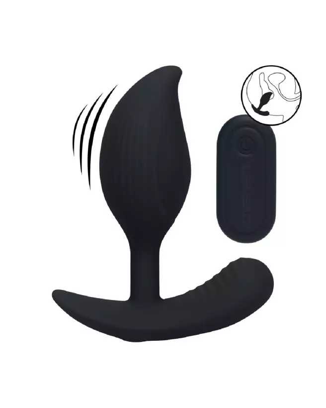 Plug anal vibrant Levelz by Shots en silicone liquide noir avec télécommande-7