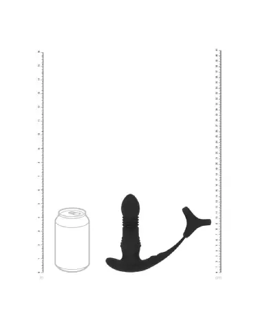 Masseur prostatique silicone noir Tri O Levelz by Shots avec vibrations et cockring intégré-6