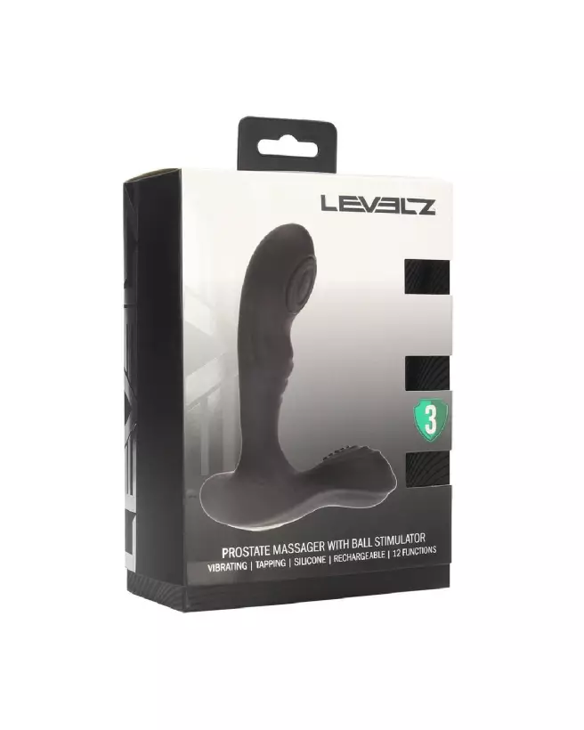 Masseur prostatique vibrant Levelz by Shots en silicone noir-1