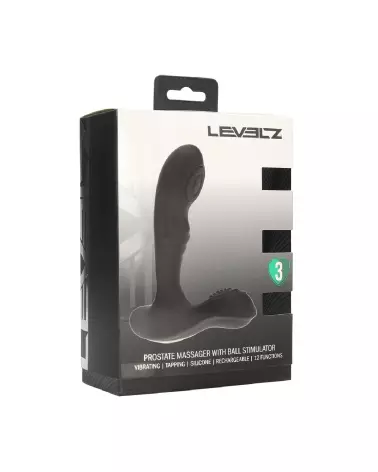 Masseur prostatique vibrant Levelz by Shots en silicone noir-1