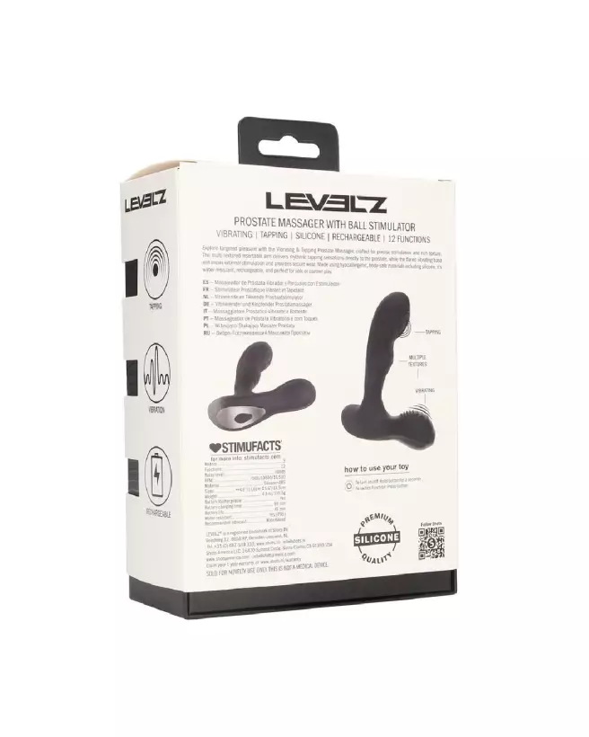 Masseur prostatique vibrant Levelz by Shots en silicone noir-2