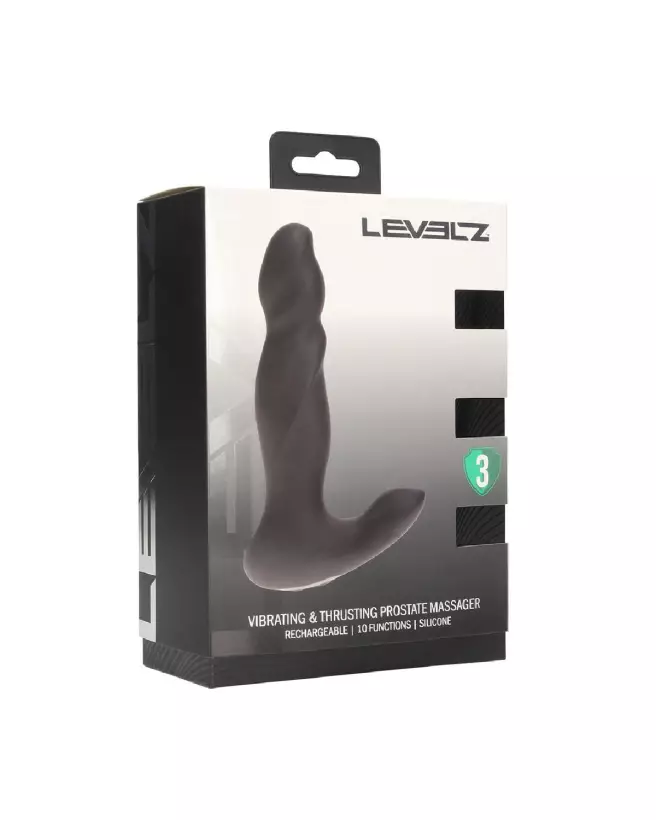 Masseur prostatique vibrant noir en silicone Levelz by Shots-1