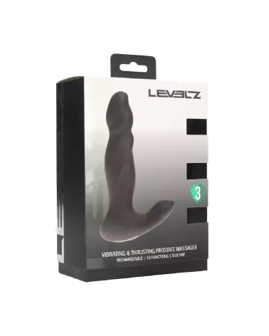 Masseur prostatique vibrant noir en silicone Levelz by Shots-1