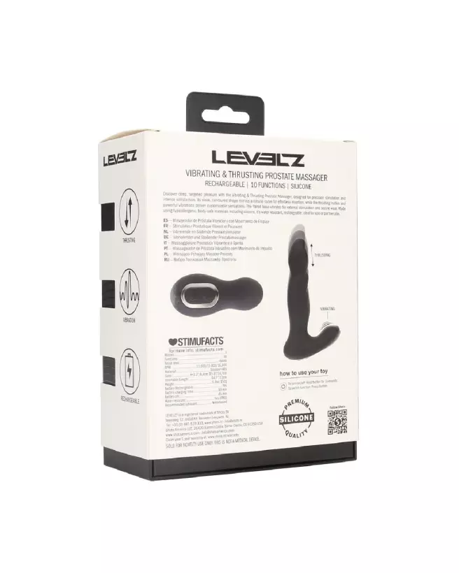 Masseur prostatique vibrant noir en silicone Levelz by Shots-2