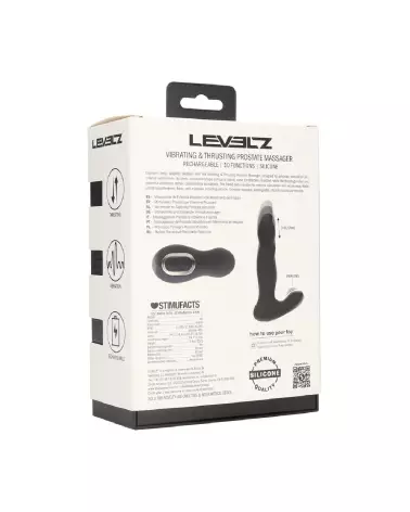 Masseur prostatique vibrant noir en silicone Levelz by Shots-2