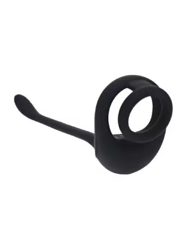 Cockring silicone noir double moteur Levelz by Shots avec stimulateur de prostate-3