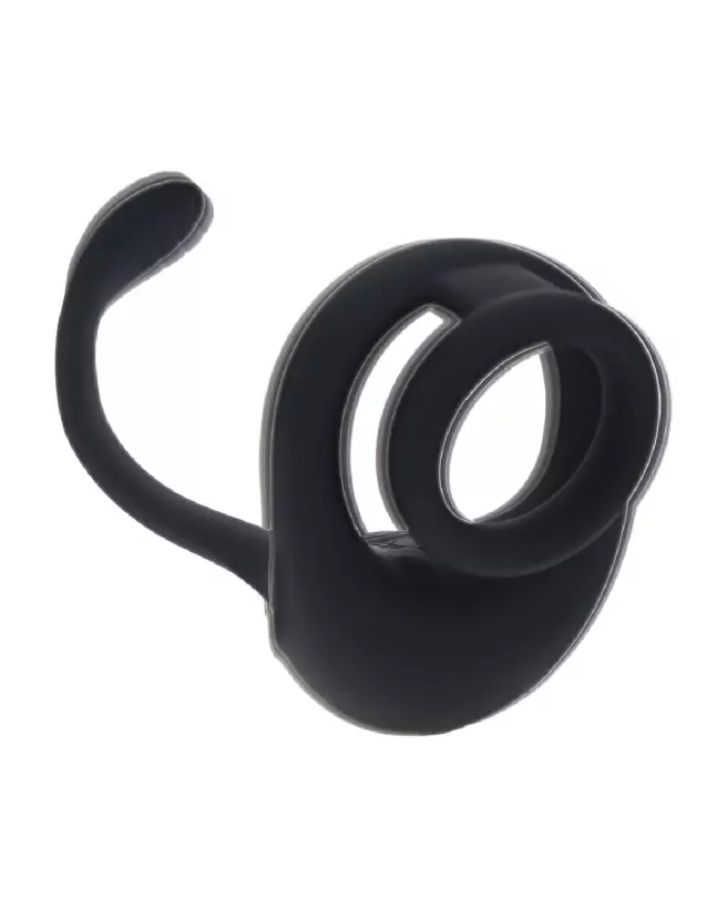 Cockring silicone noir double moteur Levelz by Shots avec stimulateur de prostate-5