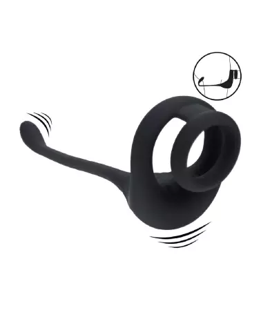 Cockring silicone noir double moteur Levelz by Shots avec stimulateur de prostate-7