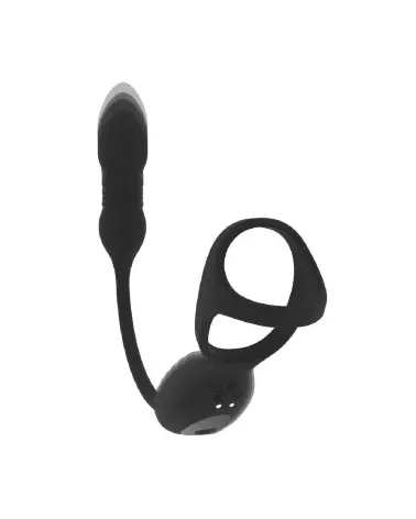 Cockring vibrant Tri O Levelz by Shots avec stimulateur de prostate en silicone noir-4
