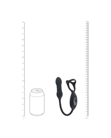 Cockring vibrant Tri O Levelz by Shots avec stimulateur de prostate en silicone noir-5