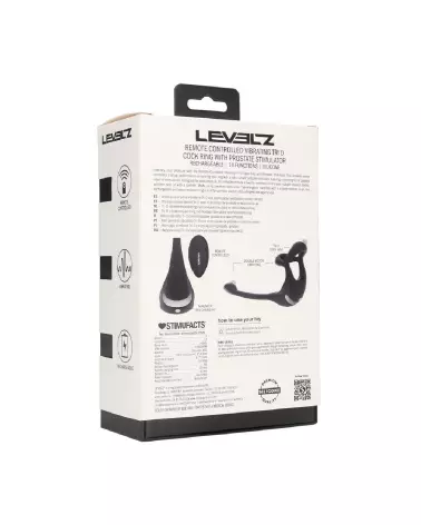 Cockring vibrant Tri O Levelz by Shots avec stimulateur de prostate en silicone noir-2