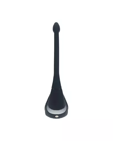 Cockring vibrant Tri O Levelz by Shots avec stimulateur de prostate en silicone noir-5