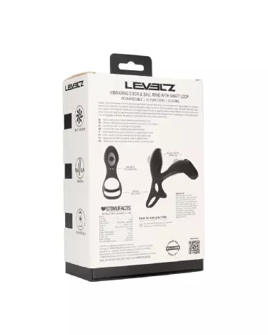Anneau vibrant en silicone noir Levelz by Shots pour pénis et testicules avec boucle ajustable-2