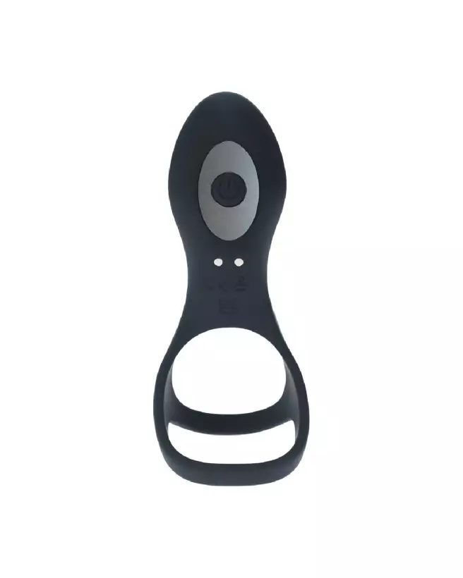 Anneau vibrant en silicone noir Levelz by Shots pour pénis et testicules avec boucle ajustable-4