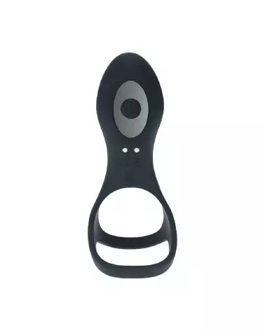 Anneau vibrant en silicone noir Levelz by Shots pour pénis et testicules avec boucle ajustable-4