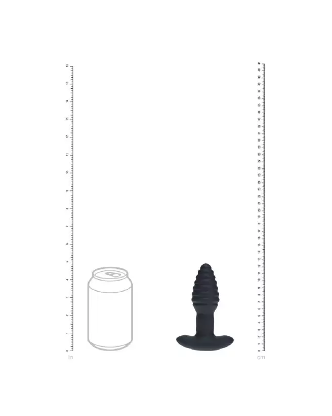 Plug anal vibrant ribbé Levelz by Shots en silicone noir-5