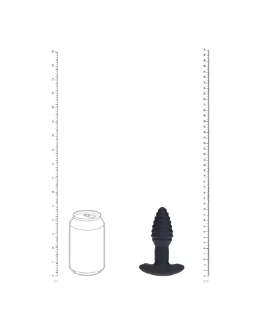 Plug anal vibrant ribbé Levelz by Shots en silicone noir-5