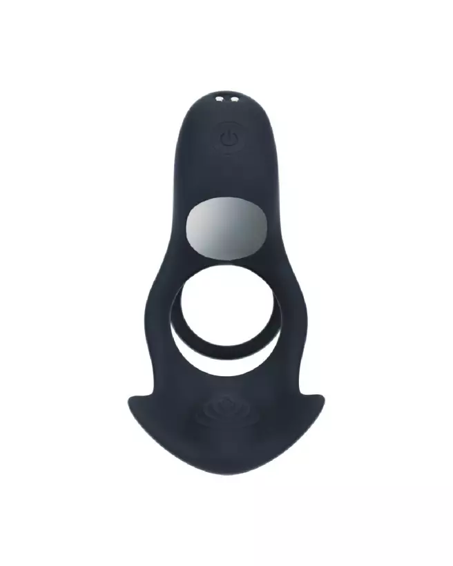 Cockring vibrant noir Levelz by Shots avec triple moteur en silicone-3