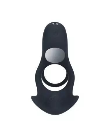 Cockring vibrant noir Levelz by Shots avec triple moteur en silicone-3