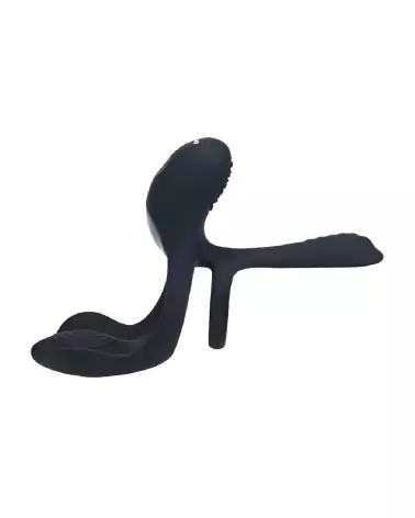 Cockring vibrant noir Levelz by Shots avec triple moteur en silicone-4