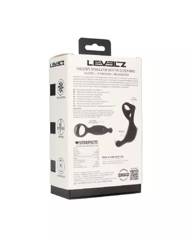 Stimulateur prostatique vibrant Tri O Levelz by Shots avec cockring en silicone noir-2