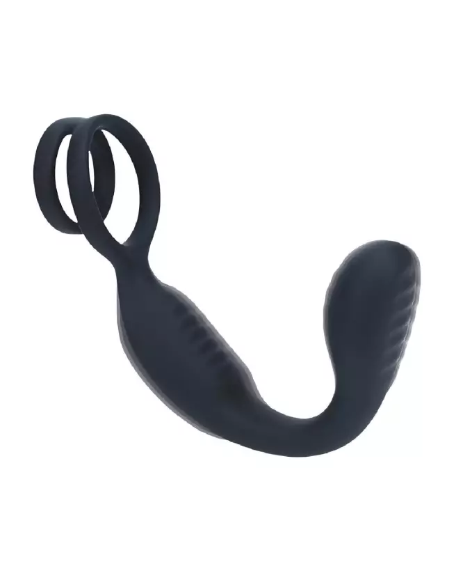 Stimulateur prostatique vibrant Levelz by Shots avec anneau pour pénis et testicules en silicone noir-6